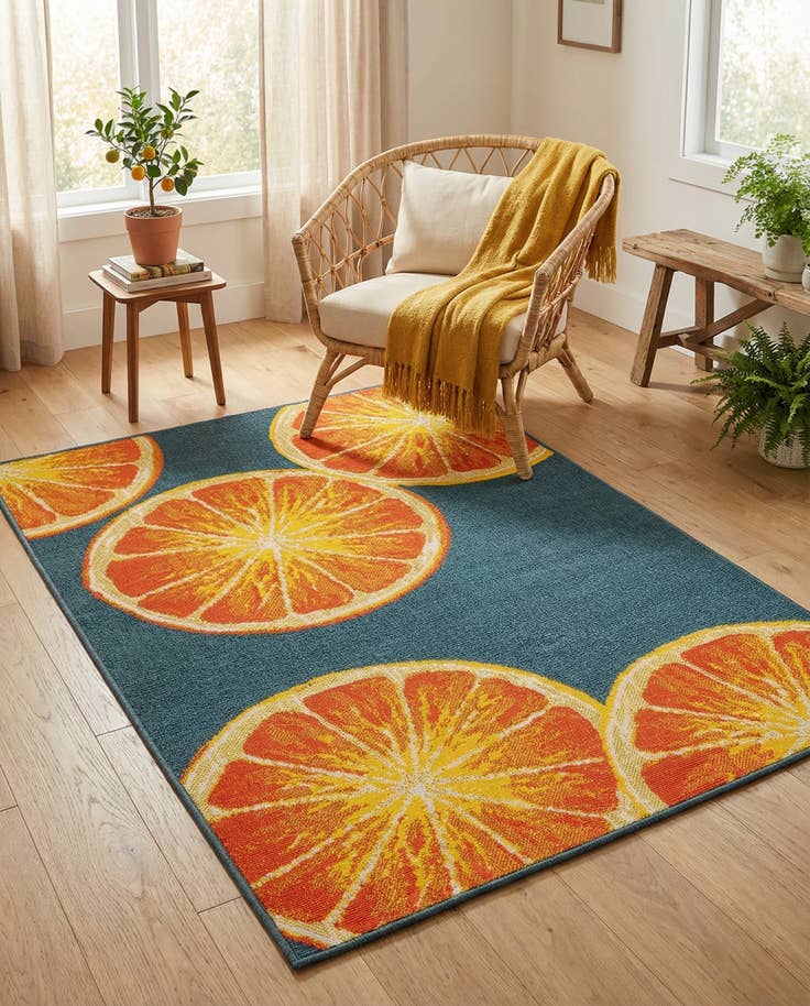 Detail image of 4' x 6' Easy-Clean Modern Indoor / Outdoor Rug