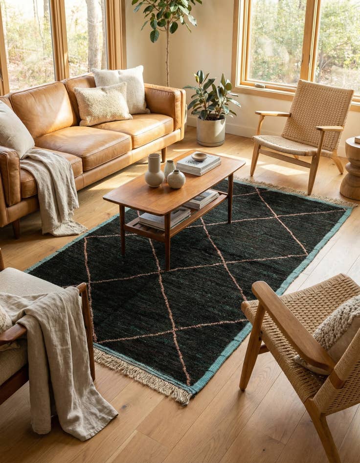 Detail image of 5' 1 x 8' 5  Hand Knotted Moroccan Wool Rug