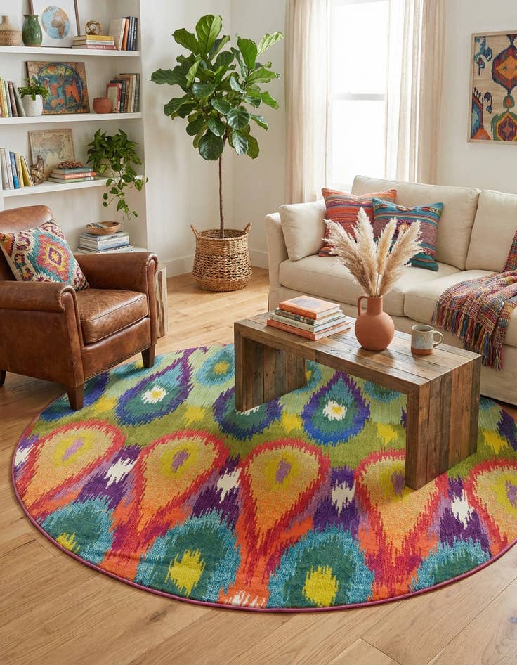 Detail image of 8' x 8'  Washable Casablanca Round Rug