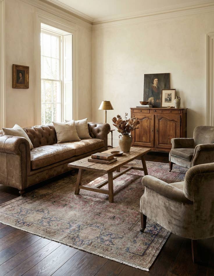 Detail image of 4' 9 x 8' 4 Vintage Wool Rug