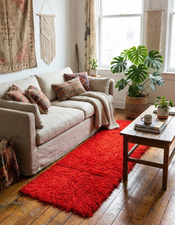 Detail image of 2' 2 x 4' 6  Hand Knotted Moroccan Wool Runner Rug