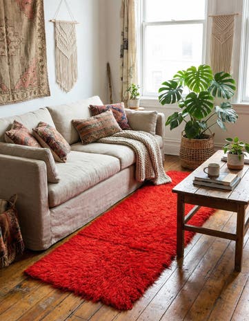 2' 2 x 4' 6 Hand Knotted Moroccan Wool Runner Rug
