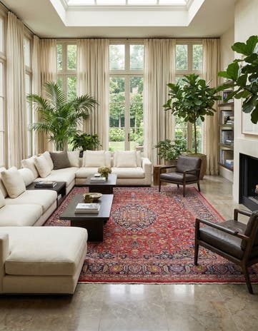 9' 6 x 12' 8 Hand Knotted Mashad Persian Wool Rug
