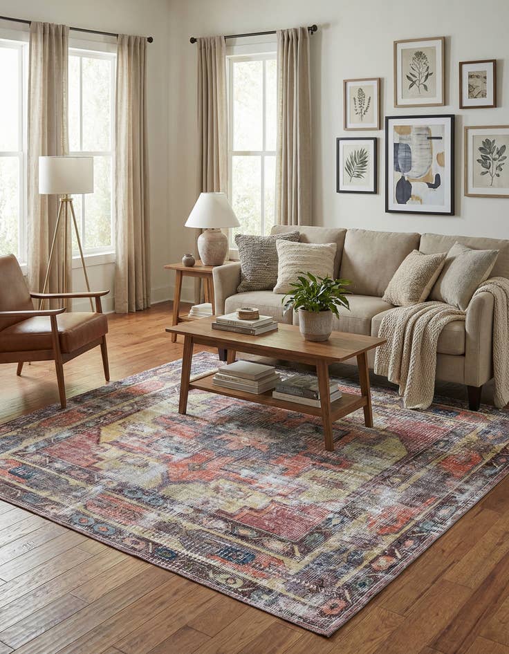 Detail image of  10' 6 x 10' 6  Washable Maahru Square Rug