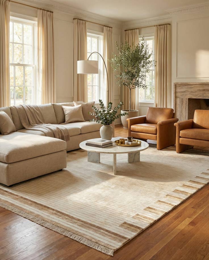 Detail image of 6' 6 x 9' 9 Hand Knotted Darya Wool Rug