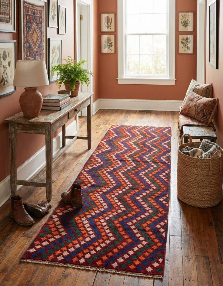 Detail image of 3' 1 x 9' 4  Hand Knotted Balouch Wool Runner Rug