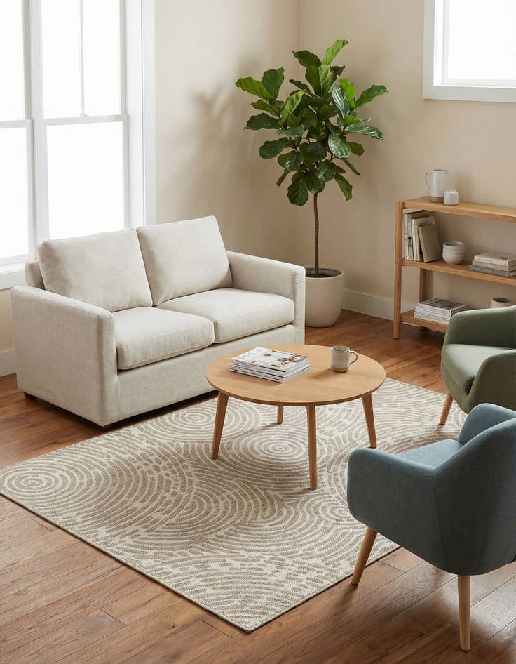 Detail image of 4' x 6'  Washable Modern Indoor / Outdoor Rug