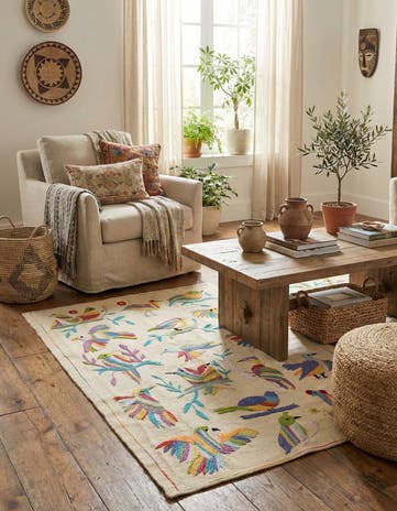3' 2 x 4' 7 Hand Woven Kilim Suzani Wool Rug