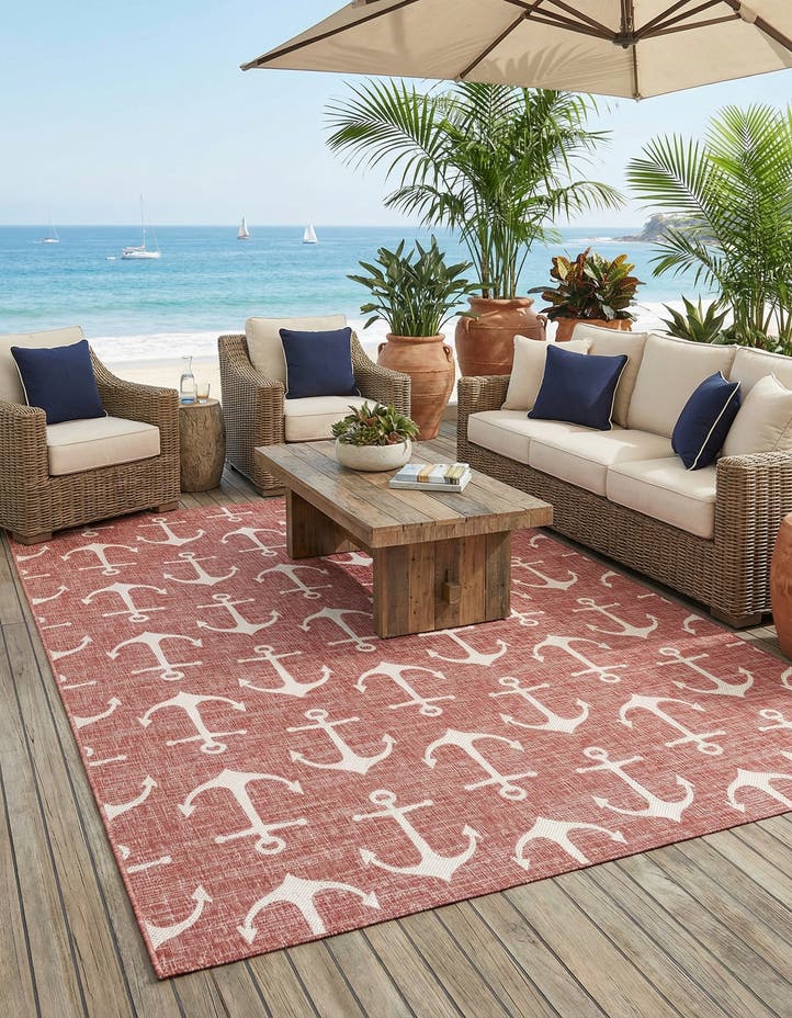 9' x 12' Easy-Clean Coastal Indoor / Outdoo...