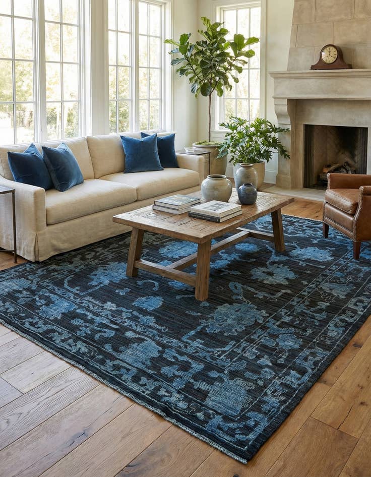 Detail image of 9' 2 x 12' 10  Hand Knotted Oushak Wool Rug