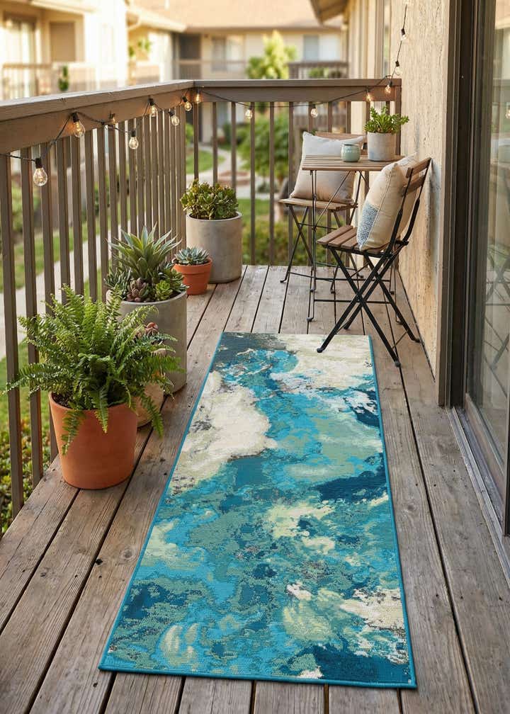 2' x 5' 1 Easy-Clean Modern Indoor / Outdoor Runner Rug