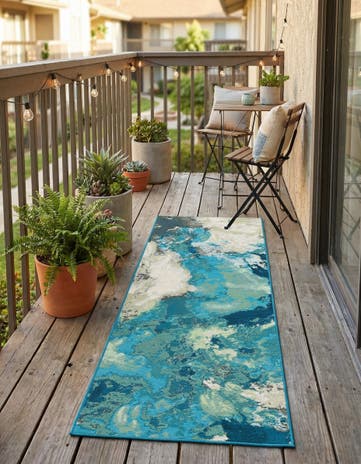 2' x 5' 1 Easy-Clean Modern Indoor / Outdoor Runner Rug