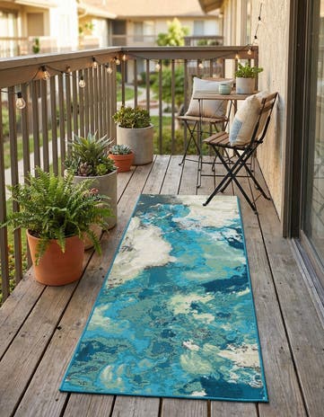 2' x 5' 1 Easy-Clean Modern Indoor / Outdoor Runner Rug