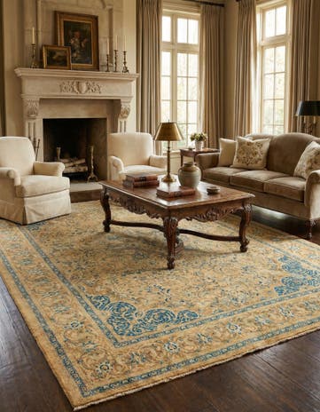 9' 8 x 12' 8 Hand Knotted Farahan Persian Wool Rug