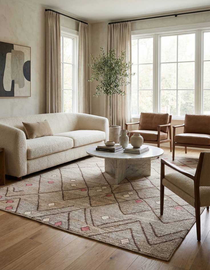 Detail image of 6' 10 x 9' 9  Hand Woven Kilim Modern Wool Rug