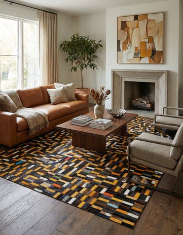 5' x 7' 11 Cowhide - Patchwork Rug