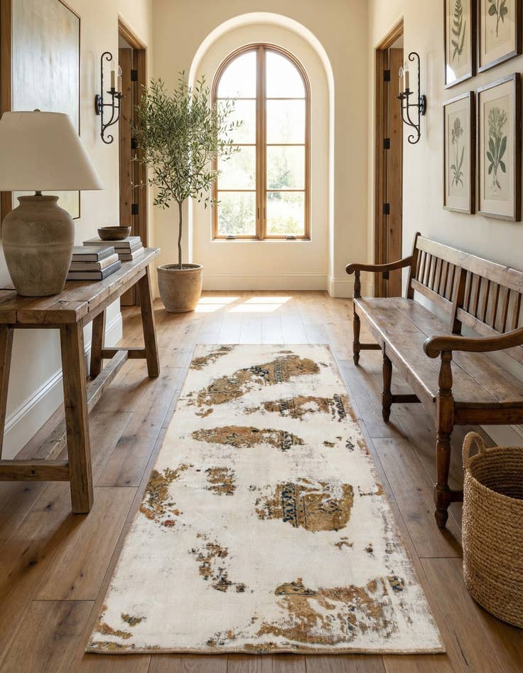 Detail image of 3' 9 x 9'  Hand Knotted Ultra Vintage Persian Wool Runner Rug