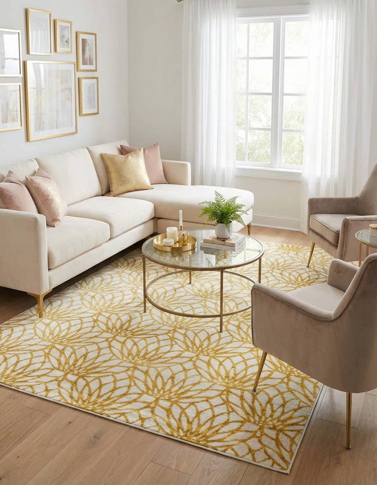 Detail image of  7' x 10'  Marilyn Monroe™ Glam Dahlia Rug