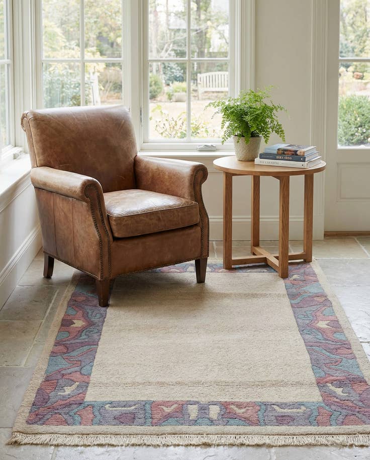 Detail image of 4' 2 x 5' 7 Hand Knotted Tibet Wool Rug