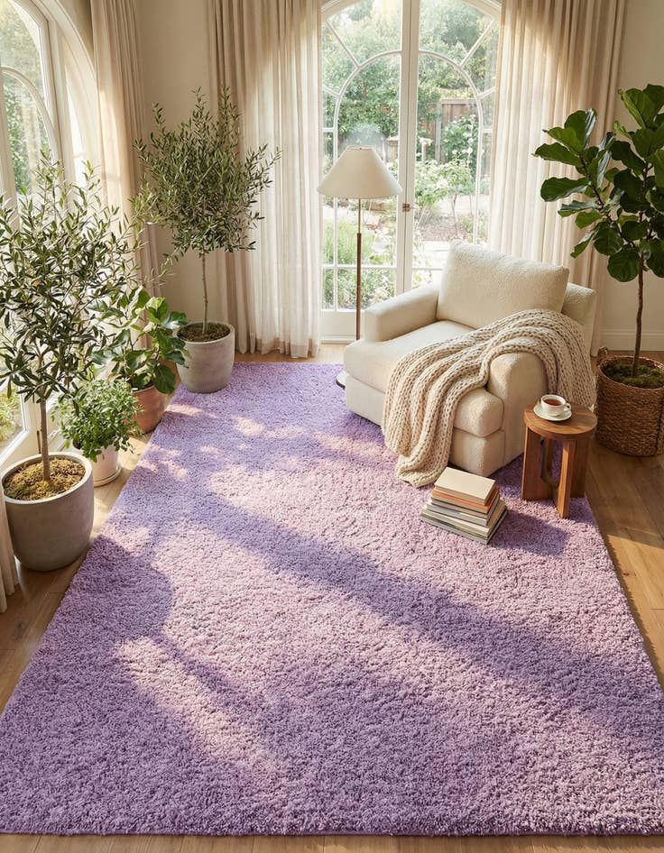 Detail image of  10' x 13' Solid Shag Rug