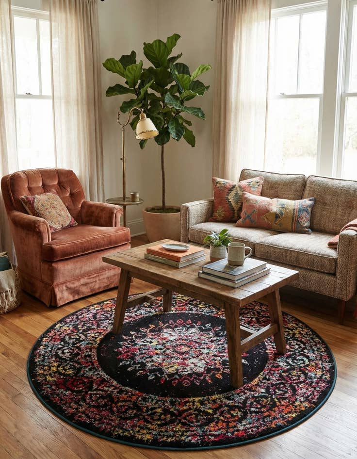 Detail image of 5' 3 x 5' 3 Carrington Round Rug