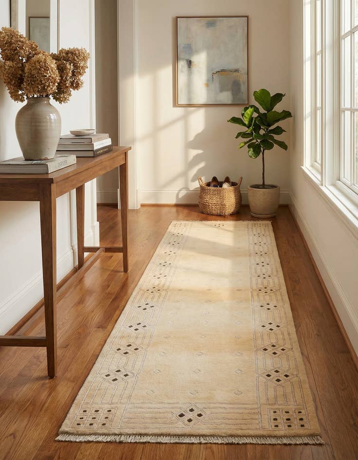 Detail image of 2' 8 x 9' 8  Hand Knotted Darya Wool Runner Rug