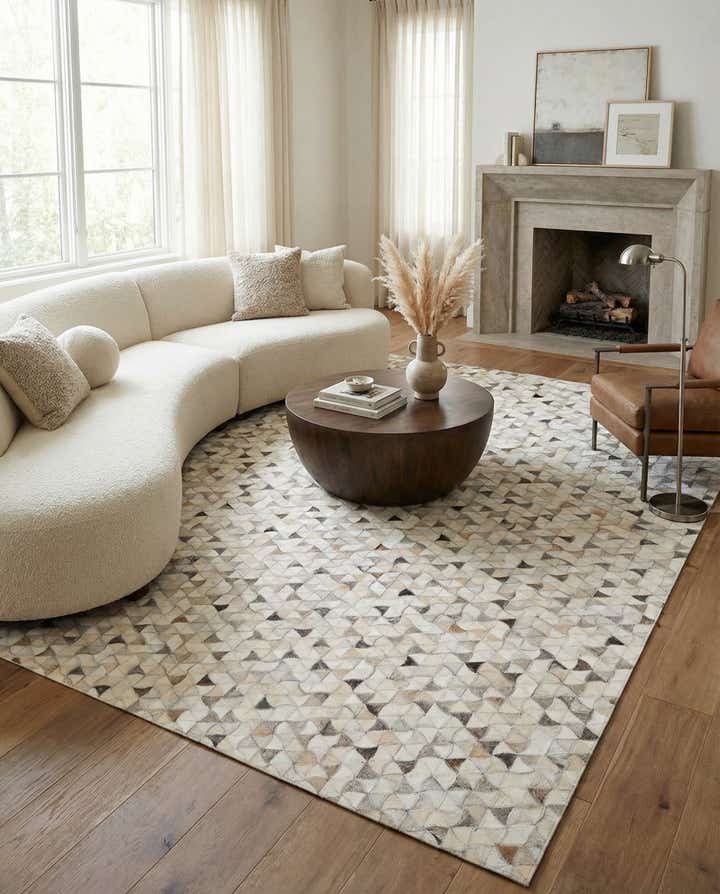5' x 8' Cowhide Leather Rug