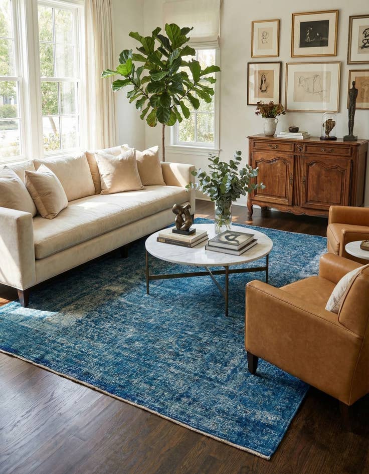 Detail image of 9' 6 x 12' 7  Hand Knotted Ultra Vintage Persian Wool Rug