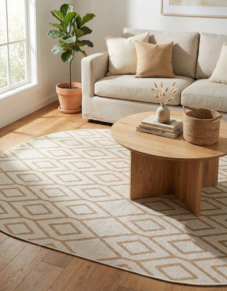 Detail image of 5' 3 x 8' Easy-Clean Jill Zarin Turks and Caicos Indoor / Outdoor Oval Rug
