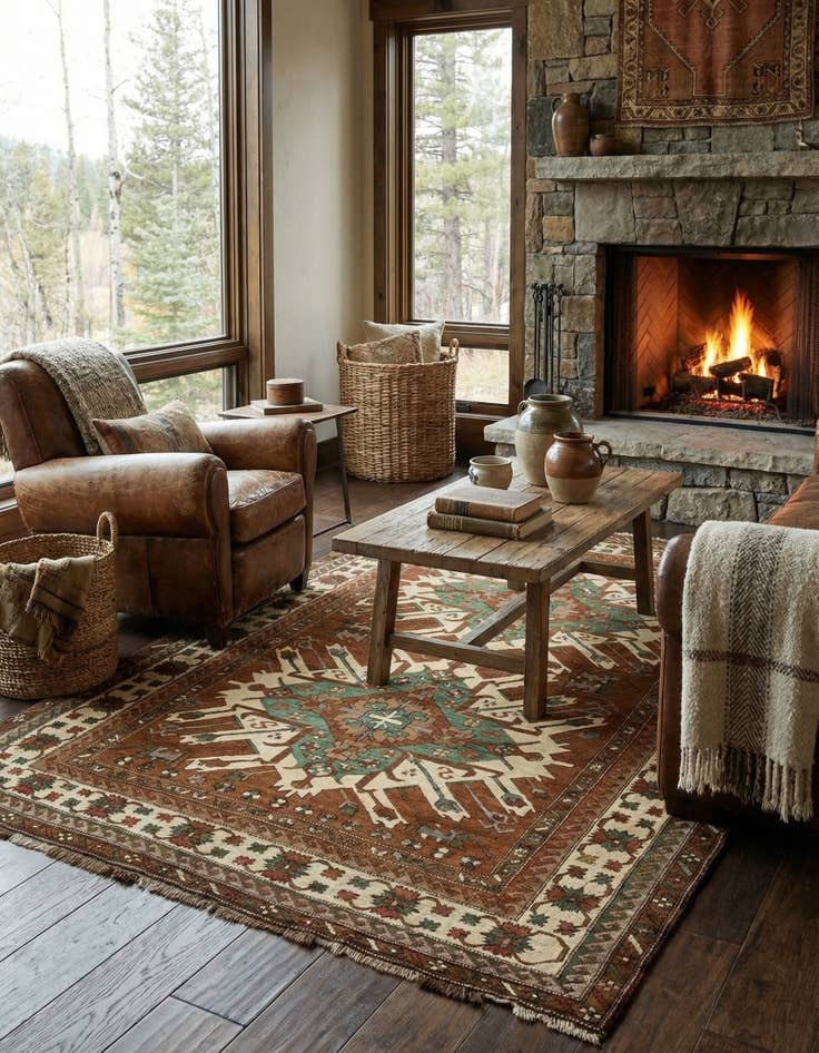 Detail image of 5' 8 x 8' 5  Hand Knotted Kars Oriental Wool Rug