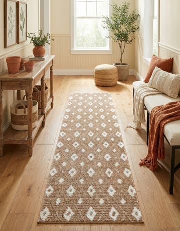 Caramel and Ivory Sepia Runner Rug