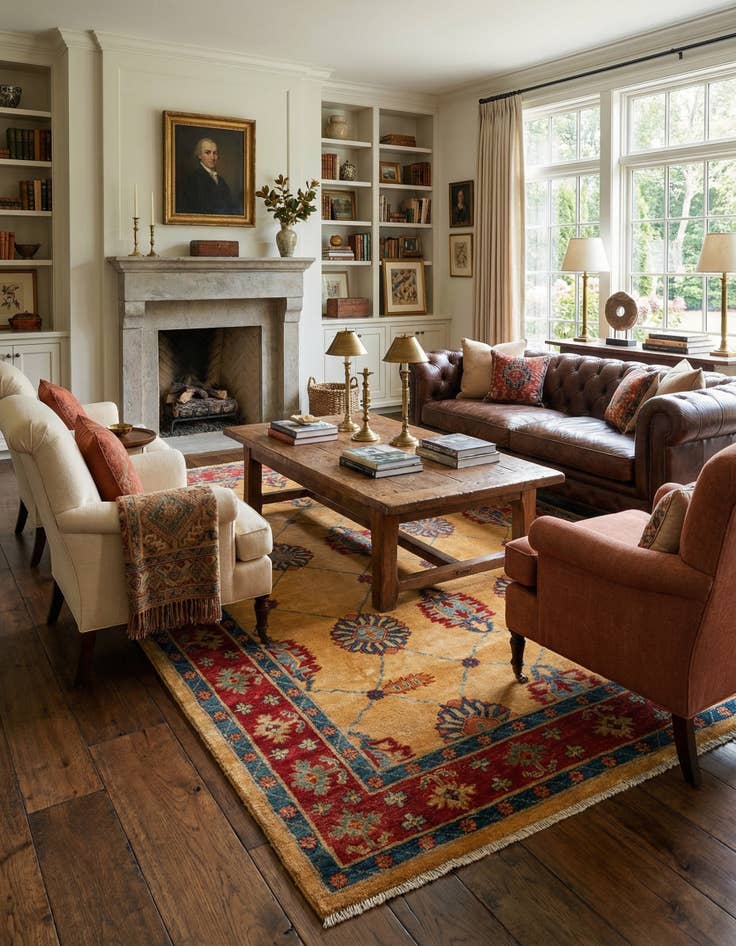 Detail image of 5' 8 x 7' 5 Hand Knotted Ziegler Wool Rug