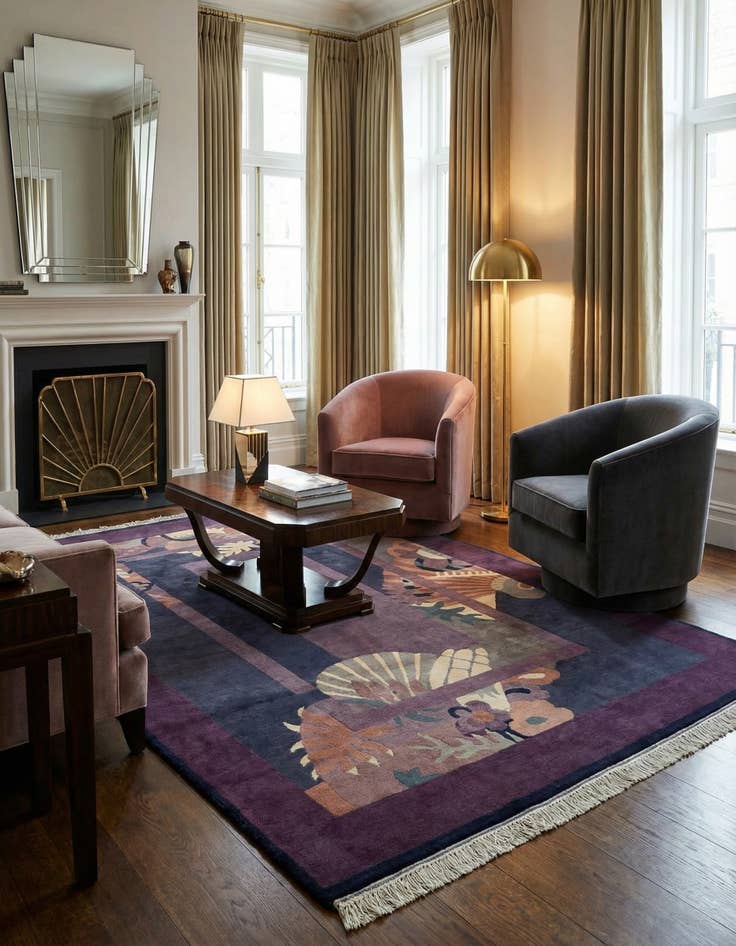 Detail image of 6' 6 x 9' 4 Hand Knotted Tibet Wool Rug