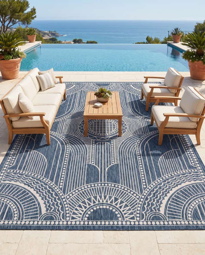 10' x 14' Easy-Clean Traditional Indoor / Outdoor Rug