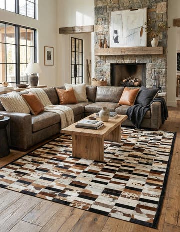 5' 2 x 7' 11 Cowhide - Patchwork Rug