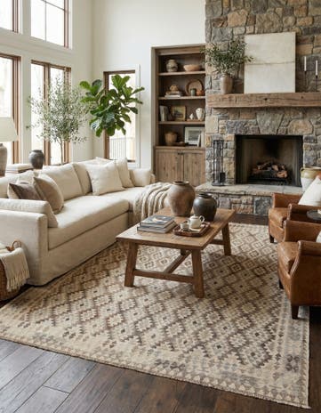 10' x 10' 4 Hand Woven Kilim Maymana Wool Square Rug