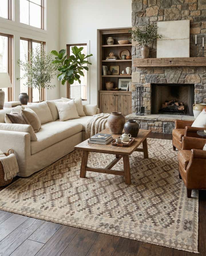 10' x 10' 4 Hand Woven Kilim Maymana Wool Square Rug