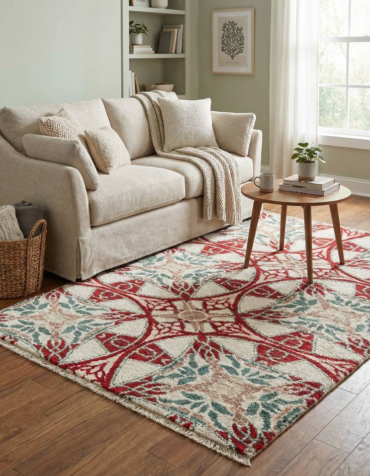 Detail image of 4' 1 x 6'  Hand Knotted Darya Wool Rug