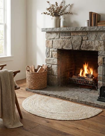 2' 2 x 3' 7 Handmade Braided Jute Hearth Rug