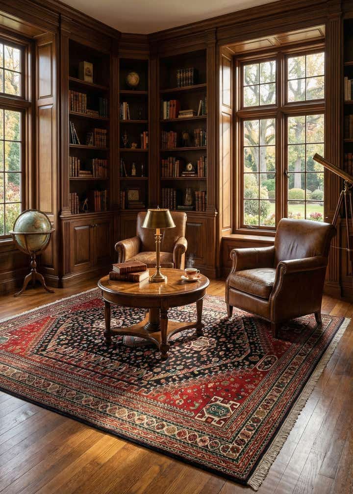 6' 4 x 9' 9 Hand Knotted Ghashghaei Wool Rug
