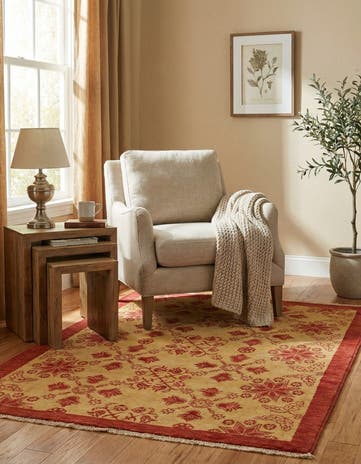 3' 9 x 4' 10 Hand Knotted Modern Ziegler Rug