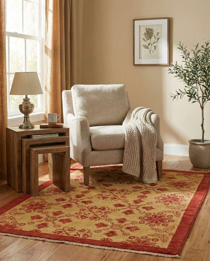 3' 9 x 4' 10 Hand Knotted Modern Ziegler Rug