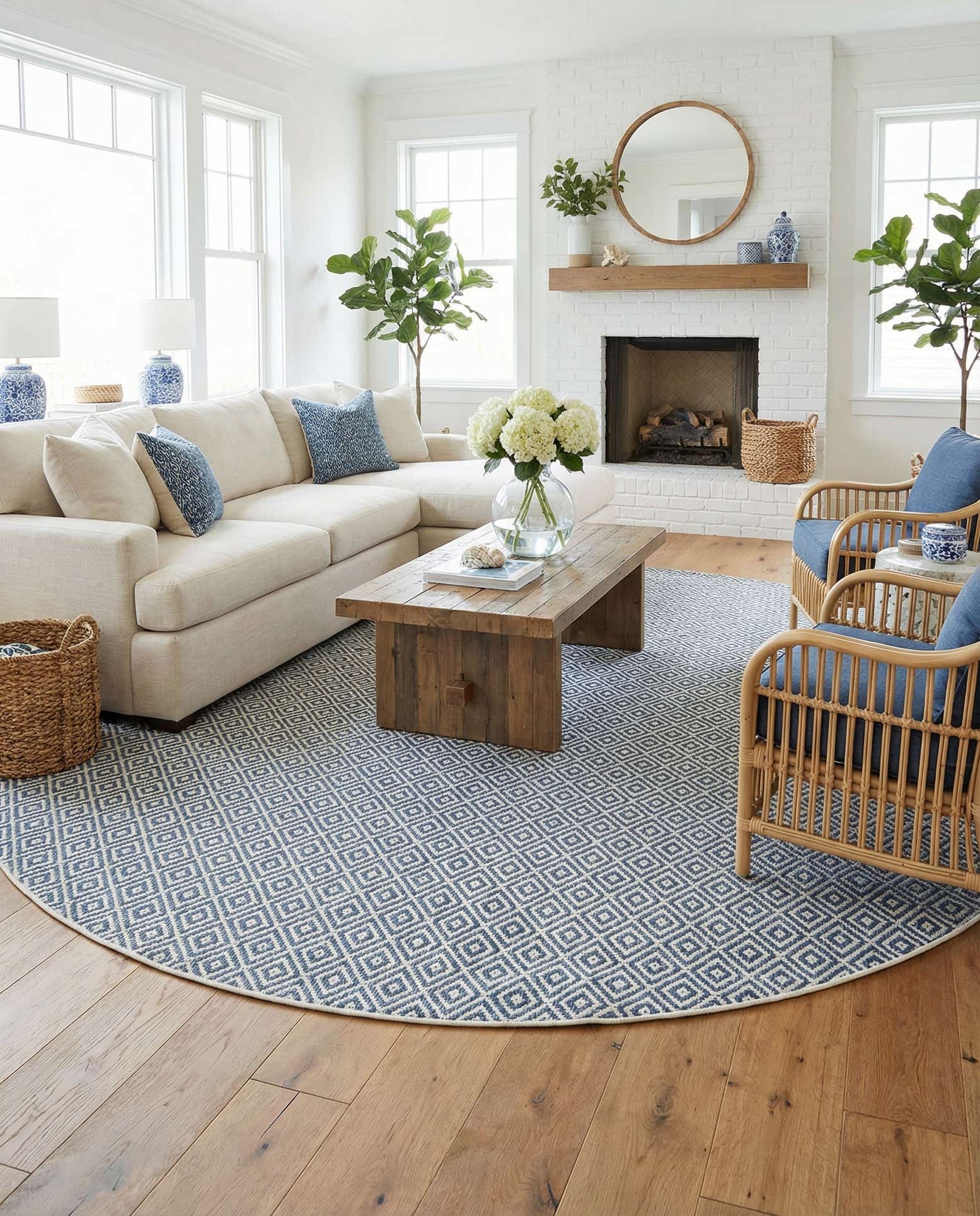 13' x 13' Easy-Clean Jill Zarin Costa Rica Indoor / Outdoor Round Rug