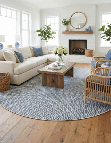 13' x 13' Easy-Clean Jill Zarin Costa Rica Indoor / Outdoor Round Rug