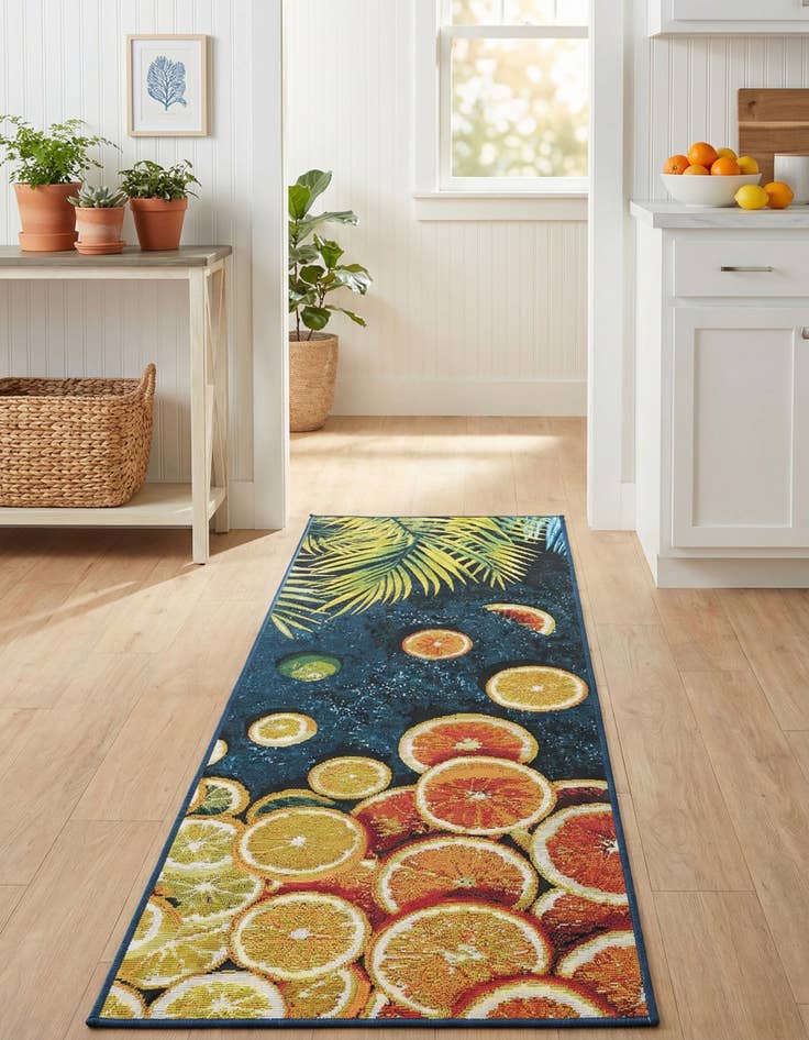 Detail image of  2' x 6'  Washable Coastal Indoor / Outdoor Runner Rug