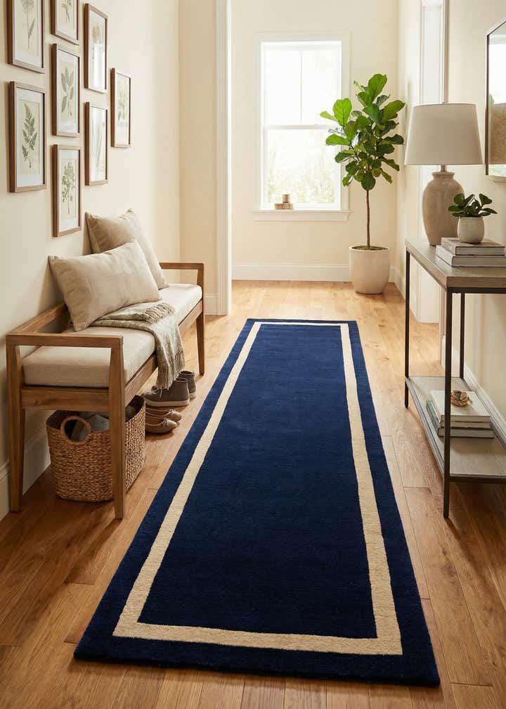 3' 3 x 12' Jill Zarin Border Wool Runner Rug