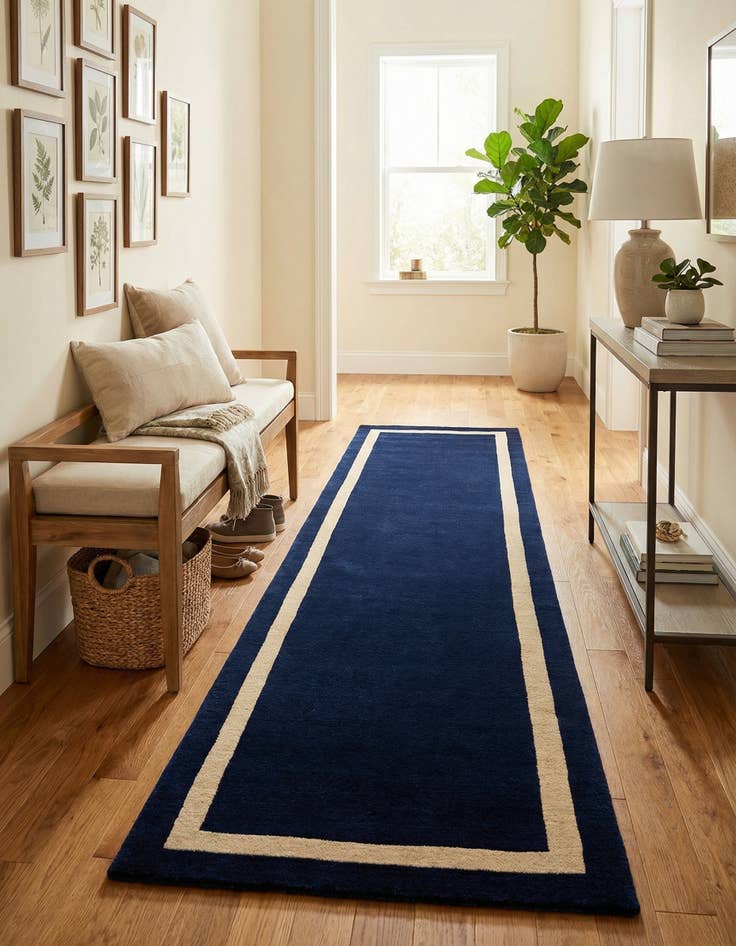 Detail image of 3' 3 x 12' Jill Zarin Border Wool Runner Rug