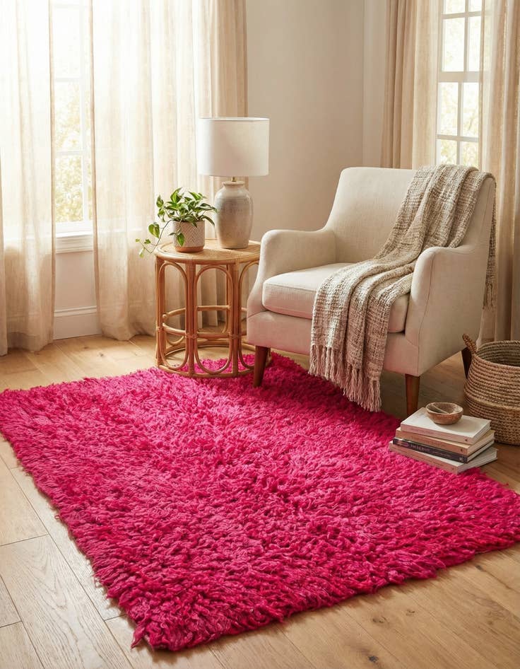 Detail image of  3' 2 x 4' 8  Hand Knotted Moroccan Wool Rug