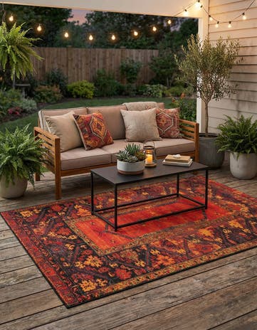 4' x 6' Easy-Clean Tribal Indoor / Outdoor Rug
