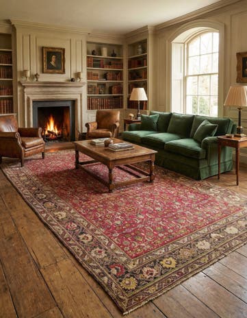 6' 8 x 15' 3 Hand Knotted Malayer Persian Wool Rug